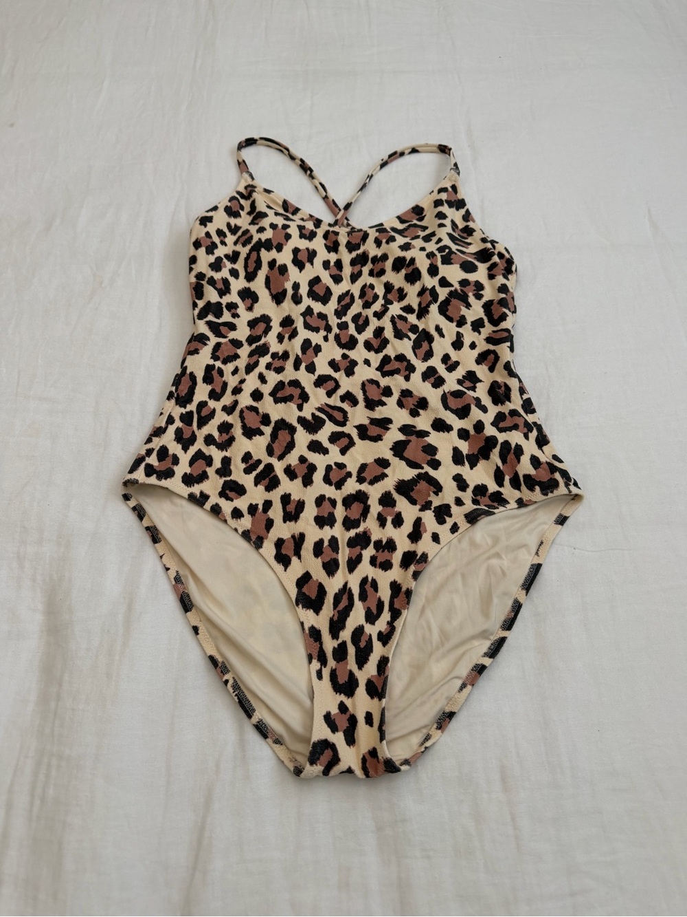 aerie Leopard One-Piece Swimsuit in Beige and Brown